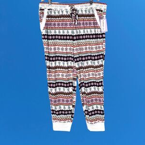 Joyspun Womens Christmas Joggers 2X Pockets Holiday Pajama Pants Fair Isle Gift